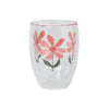 Pink Daisy Double Walled Glass Mug