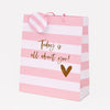 Portrait Gift Bag Pink Stripe 