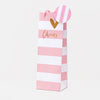 Bottle Gift Bag Pink Stripe 