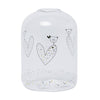 Confetti Heart & Bird Glass Bud Vase