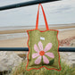 Pink Daisy Quilted Tote Bag