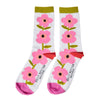 Mauve Flower Bamboo Socks