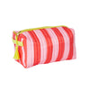Pink & Red Stripe Quilted Washbag