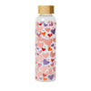 Tapestry Hearts Glass Water Bottle